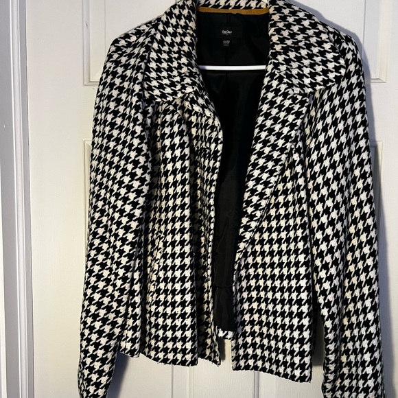 Massimo short swing jacket, black & white Houndstooth pattern, Sz 16W/18W - Picture 2 of 14